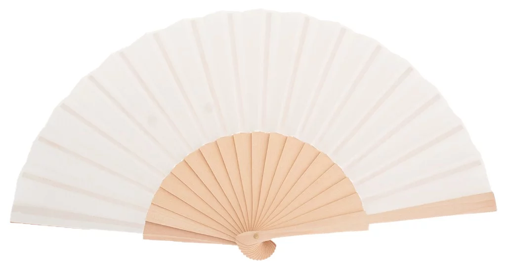 LIBECCIO - Éventail blanc en bois naturel