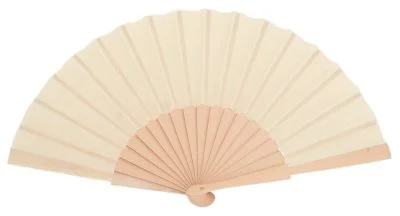 LIBECCIO - Éventail beige en bois naturel
