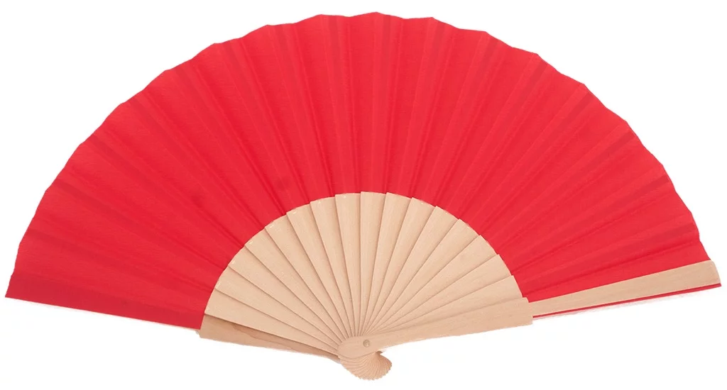 LIBECCIO - Éventail rouge en bois naturel