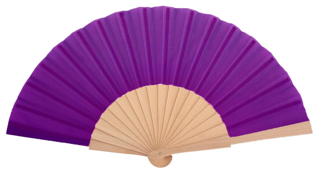 LIBECCIO - Éventail violet en bois naturel