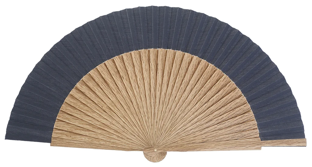 TEHUANO - Éventail en bois de chêne bleu marine